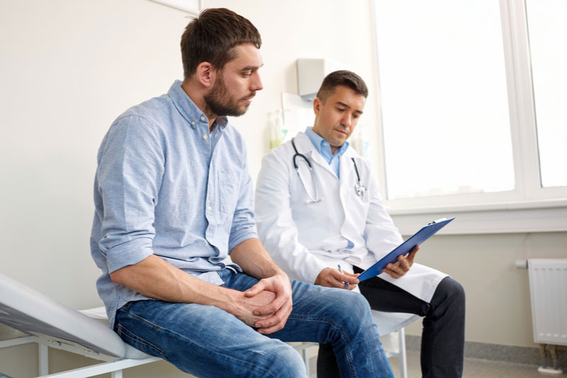 a doctor discussing test results with a patient